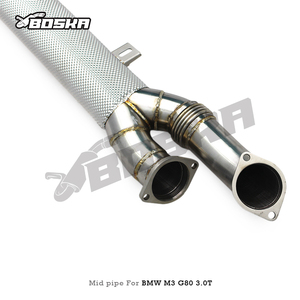 Tubo de Escape Medio Personalizado para M3/M4 G80/G82/G83 3.0T 2021-2025 Boska, Tubo de Escape de Acero Inoxidable de 1.5m con Resonadores - Product Image 6