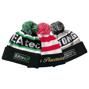 Prezzo di fabbrica verde a coste con Logo ricamato alla moda 100% cappello in cotone berretto invernale personalizzabile berretto con Pom - Product Image 6
