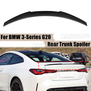 Alerón Trasero Estilo M4 para BMW Serie 3 G20 2019+ 320i 320d 330i 340i, Alerón Trasero con Acabado Negro Brillante Estilo Fibra de Carbono - Product Image 1