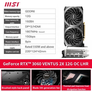 MSI GeForce RTX3060 VENTUS 2X 12G OCコンピューターグラフィックスカード (PCゲームカード用) DDR6vgaカード256ビット (nulator用) - Product Image 2
