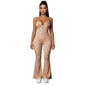 Combinaison de sport <span class=keywords><strong>pour</strong></span> <span class=keywords><strong>femme</strong></span> à motif, style yoga, avec pantalon évasé et haut tube, <span class=keywords><strong>pour</strong></span> l'entraînement - Product Image 4