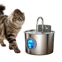 Distributeur d'eau sans fil intelligent à induction infrarouge détachable en acier inoxydable 304 de 3,2 L pour chiens et chats, sans prise