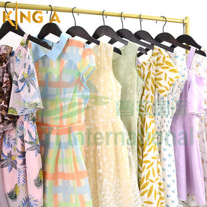 Robe d'été en coton mi-longue pour femme <span class=keywords><strong>KINGA</strong></span>, style décontracté, vêtements d'occasion de qualité export en balles - Product Image 4