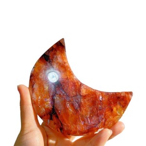 Figurine sculptée en quartz rouge feu, sculpture ronde, décoration Feng Shui pour la maison, objet de collection artisanal, vente en gros - Product Image 1