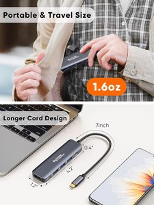 ฮับ USB-C hdmi คุณภาพสูง 5 in 1 5 พอร์ต พร้อมอะแดปเตอร์แปลง 3USB+PD+HDMI ชาร์จเร็ว ฮับ Type C มัลติพอร์ต - Product Image 6