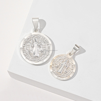 Collier religieux pour enfants en laiton, avec pendentif rond Jésus en zircon plaqué or 14 carats