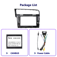 Meihua – Kit de tableau de bord de luxe avec façade d'autoradio 9 pouces en ABS pour VW Golf 7 2013-2017, cadre stéréo avec faisceau de câbles et Canbus