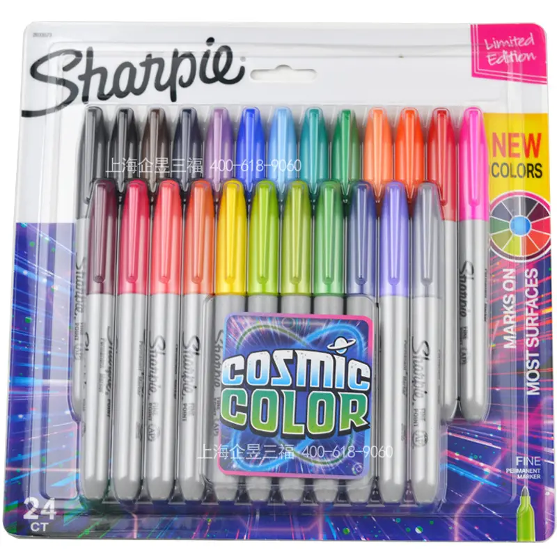 12, 24 цвета, американские перманентные Маркеры sanford sharpie, перманентные Маркеры острой мелкой точки/