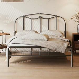 โครงเตียงเหล็กสีขาว โครงเตียงเหล็กแบบคู่ เฟอร์นิเจอร์ห้องนอนเรียบง่าย - Product Image 2
