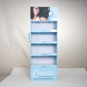 Caja de cartón plegable POP, estante de exhibición para suelo, con cuatro estantes para ropa - Product Image 2