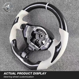 Volant <span class=keywords><strong>sport</strong></span> en fibre de carbone noire et cuir perforé blanc, personnalisation acceptée, pour <span class=keywords><strong>GR</strong></span> 86 Subaru BRZ <span class=keywords><strong>Corolla</strong></span> - Product Image 3