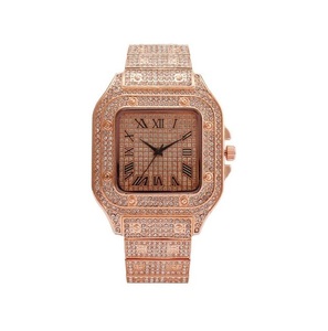 นาฬิกาเพชรแฟชั่นหรูหราสำหรับสุภาพสตรีที่มีสายรัดข้อมือสีทองและหน้าปัดเป็นประกาย - Product Image 6