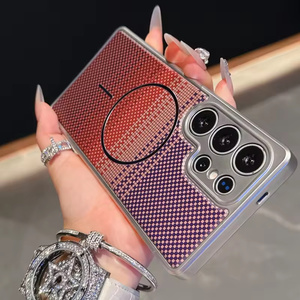 Fundas para Teléfono <span class=keywords><strong>de</strong></span> PC con Diseño <span class=keywords><strong>de</strong></span> Fibra <span class=keywords><strong>de</strong></span> Carbono y Recubrimiento <span class=keywords><strong>de</strong></span> Color para <span class=keywords><strong>Samsung</strong></span> Galaxy S24 S25 Ultra, Carga Magnética, Resistentes a Impactos - Product Image 6