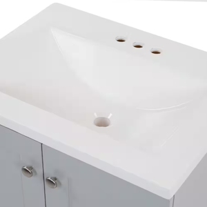 Wholesale Modern Integrated Top and Sink Solid Wood 24" Eco-Friendly Durable Floor Standing <strong>Black</strong> Bathroom Vanity <strong>Cabinet</strong> - Product Image 5