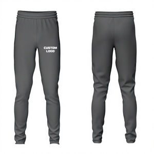 Pantalon de sport en coton double jersey gris foncé coupe classique tailles XS-3XL - Product Image 1