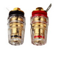Haut-parleur d'amplificateur en laiton plaqué or, borne de cristal audio, bornier de haut-parleur