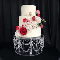 Support à gâteau à étages en acrylique cristal, nouveau modèle, 15,2 cm, style mariage, pour fête d'anniversaire, décoration de table de desserts, pièce de présentation, le plus vendu