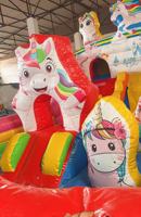 Château gonflable combiné avec toboggan Little Pony de haute qualité et durable, en PVC épais et résistant