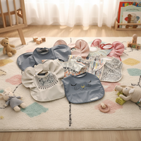 Bavoir pour bébé mignon et amusant, 2 couches, imperméable, fermeture à boutons, écologique, lavable, imprimé avec logo personnalisé pour bébés et tout-petits