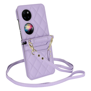 สายคล้องไหล่หนัง PU ที่ใส่นามบัตรฝาหลังโทรศัพท์สำหรับ Huawei เคสโทรศัพท์ป้องกันบานพับกระเป๋า P50 - Product Image 2