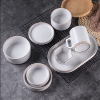 Service de vaisselle en porcelaine écologique à motif végétal, style Japandi, pour restaurants, hôtels, cafés et bars – Vente chaude LAZADA