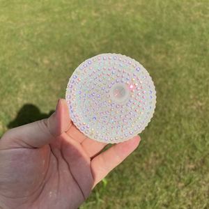 Lot de 50 couvercles en plastique à strass brillants pour verres à bière givrés transparents de 16 oz, vente en gros - Product Image 5