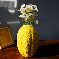 Ornements de vase à fleurs en céramique de citron de style nordique pour la décoration intérieure