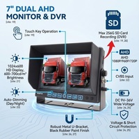 Moniteur AHD IPS 7 pouces 700 nit | Enregistrement DVR H.264 | Écran partagé 2 voies | Prise d'aviation 4 broches pour ambulance et fourgon frigorifique E-MARK