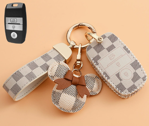 Funda de Cuero de Lujo para Llaves de Coche <span class=keywords><strong>KIA</strong></span> K3 K2 Sportage K5 Cross <span class=keywords><strong>Stonic</strong></span> K4 KX5 KX3 KX7, Protector de Llaves, Accesorios Interiores - Product Image 2
