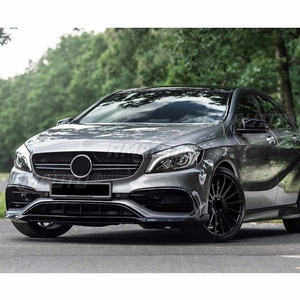 7 piezas de alerón delantero con divisor lateral y canards para Mercedes-Benz W176 A180 A200 A250 A45 AMG 2016 2017 2018 - Product Image 3