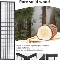 Écran de cloison en bois d'inspiration japonaise autoportant portable de 6 pieds blanc diviseur de pièce à écran Shoji oriental pliant à 4 panneaux
