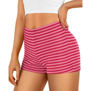2025 FOXA Micro Low Rise Striped <b>Boxers</b> <b>Women's</b> Queen Size Spandex Pajama <b>Shorts</b> Comfortable Summer Lounge & Sleepwear in <b>S</b>-XL - Product Image 3