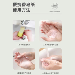 Zhuohu - Jabón de Manos Portátil en Hojas, Caja de 120 Unidades, Jabón Sólido en Agua, Desechable, Limpieza del Hogar, Fácil de Transportar - Product Image 4