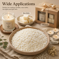 Cire de soja naturelle artisanale de luxe en flocons, 100 % pure et biologique, en vrac, pour la fabrication de bougies