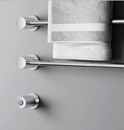 Toalha elétrica do banheiro, radiador cromado 18 polegadas três barras de toalha aquecida