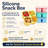 Boîte à collation en silicone de qualité alimentaire YMS à quatre compartiments pour les marques de produits de marque privée