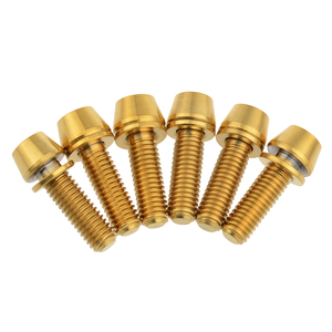 6 Stück DIN912 Fahrradschrauben aus Titanlegierung, eloxiert, M5, Sechskantschrauben mit konischem Kopf, Klasse 10.9 & 12.9, 16 mm, mit nicht abfärbender Unterlegscheibe - Product Image 1