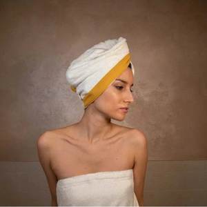 Serviette turban en coton bambou éponge séchage rapide, forme roulée, couleur unie, pour adulte, usage domestique - Product Image 1