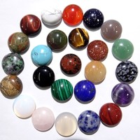 Cristal naturel Agate demi-cercle Patch 14mm Anneau Visage Géométrique DIY Bijoux Incrusté Turquoise Quartz Pierre Nue Pierres Précieuses Lâches