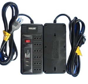 Regleta de Enchufes de 6 Tomas con 2 Puertos USB, Enchufe de 3 Pines, 110V/230V, Cable de Cobre y Latón, Plástico, 10A, 3m de Longitud, Italia Chile - Product Image 1