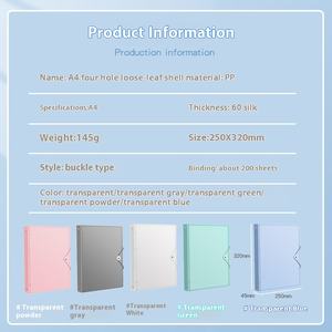 Dossier à <span class=keywords><strong>feuilles</strong></span> mobiles A4 avec plusieurs inserts transparents Livret d'informations Dossier à 4 trous Livret de stockage de bureau Livre de pages d'étude - Product Image 5