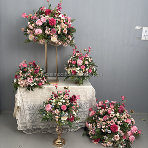 Boules de fleurs artificielles de luxe de haute qualité, nouvelle conception, vente en gros, décoration de mariage, grand ballon de fleurs <span class=keywords><strong>rose</strong></span> au toucher réel - Product Image 4