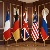 Drapeau personnalisable avec logo imprimé, bannière, drapeau d'intérieur, drapeau de sol pour bureau, drapeau de cérémonie avec mât en fibre de verre décoratif