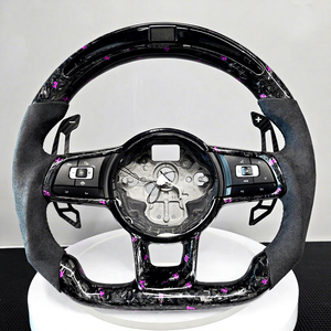 Nuevo volante <span class=keywords><strong>de</strong></span> cuero <span class=keywords><strong>de</strong></span> carbono forjado, ajuste personalizado para Volkswagen R-Series Passat Golf Jetta Tiguan Polo <span class=keywords><strong>Bora</strong></span> Arteon - Product Image 1