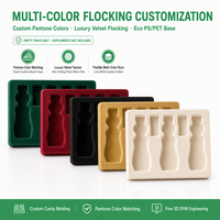 Plateau insert en PET floqué velours jetable personnalisé pour coffrets cadeaux de luxe de compléments alimentaires, de ginseng et de produits de santé