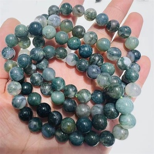 Bracciale all'ingrosso con perle di agata muschiata naturale <span class=keywords><strong>verde</strong></span> da 8 mm, lucidato, elastico, con pietre Chakra, alla moda, per energia curativa e connessione con la <span class=keywords><strong>Terra</strong></span> - Product Image 6