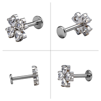 Lingchee Titane Clous d'oreilles droits à filetage interne 16G pour Tragus, Cartilage, Hélix, Bijoux de piercing, Plusieurs thèmes