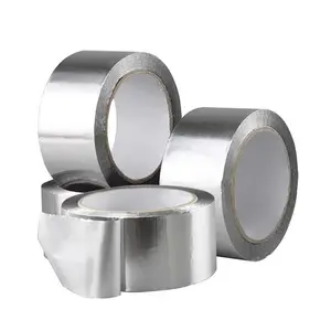 Solvent HVAC Aluminum Adhesive 75U Silver No Paper Foil Heat Resistant Waterproof Tape