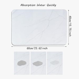 Nouveau marbre dur diatomite séchage rapide tapis de comptoir de cuisine tapis absorbant plateau pierre plat séchage tapis pour comptoir de cuisine - Product Image 2