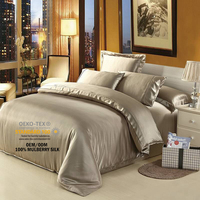 19mm housse de couette ensembles de draps de lit de luxe gris rose mûrier soie ensemble de literie livraison gratuite sans couture mariage écologique 20
